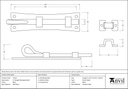 Black 6&quot; Straight Monkeytail Bolt - 73133 - Technical Drawing