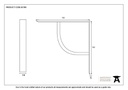 Black 6'' x 6'' Plain Shelf Bracket - 83780 - Technical Drawing