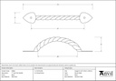 Black 7&quot; Twist Pull Handle - 83666 - Technical Drawing