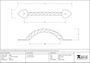 Black 7" Twist Pull Handle - 83666 - Technical Drawing