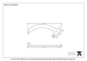 Black 8.5&quot; Quadrant Stay (Pair) - 83854 - Technical Drawing
