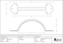 Black 8&quot; Gothic D Handle - 33996 - Technical Drawing