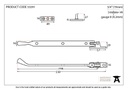 Black 8&quot; Handmade Peardrop Stay - 33291 - Technical Drawing