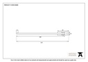 Black 8&quot; Roller Arm Stay - 83848 - Technical Drawing