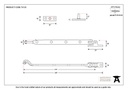 Black 9" Rose Head Stay - 73135 - Technical Drawing