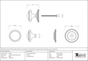 Black Art Deco Centre Door Knob - 90070 - Technical Drawing