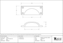 Black Art Deco Drawer Pull - 46135 - Technical Drawing