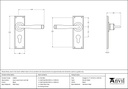 Black Avon Lever Euro Lock Set - 33826 - Technical Drawing