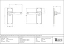 Black Avon Lever Latch Set - 33823 - Technical Drawing