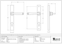 Black Avon Slimline Lever Espag. Lock Set - 33033 - Technical Drawing