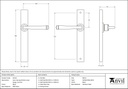 Black Avon Slimline Lever Latch Set - 92133 - Technical Drawing