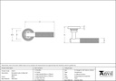 Black Brompton Lever on Rose Set (Beehive) - 45673 - Technical Drawing