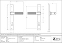 Black Brompton Slimline Lever Espag. Lock Set - 45527 - Technical Drawing