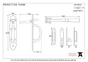 Black Cast Suffolk Latch - 73264M - Technical Drawing