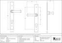 Black Cottage Lever Espag. Lock Set - 73143 - Technical Drawing