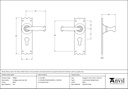 Black Cottage Lever Euro Lock Set - 91966 - Technical Drawing