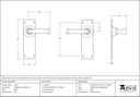 Black Cottage Lever Latch Set - 73107 - Technical Drawing