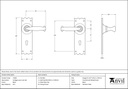 Black Cottage Lever Lock Set - 73106 - Technical Drawing