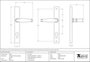 Black Cottage Slimline Lever Espag. Lock Set - 33035 - Technical Drawing