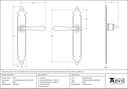 Black Cromwell Lever Latch Set - 33117 - Technical Drawing