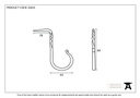 Black Cup Hook - Large - 33835 - Technical Drawing