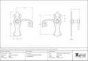 Black Curly Lever Latch Set - 83694 - Technical Drawing