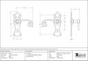 Black Curly Lever Lock Set - 83693 - Technical Drawing