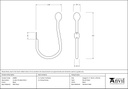 Black Curtain Tie Back (pair) - 49908 - Technical Drawing
