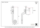 Black Deluxe Monkeytail Espag - RH - 20450 - Technical Drawing