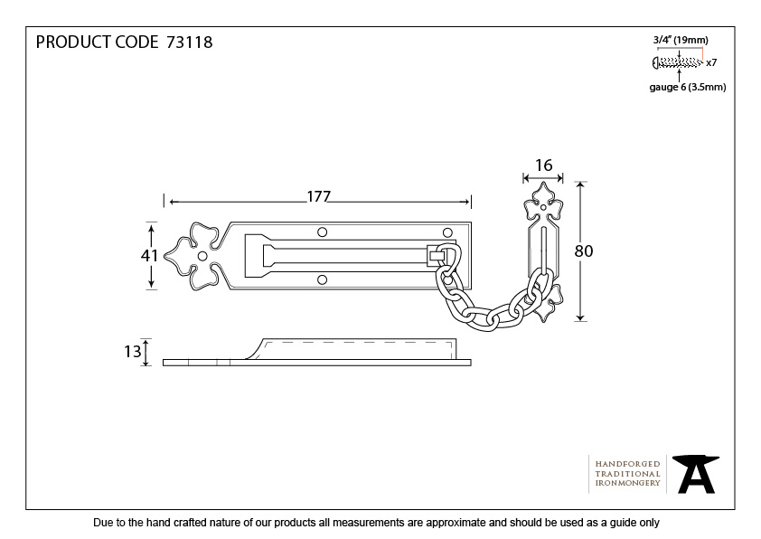 Black Door Chain - 73118 - Technical Drawing