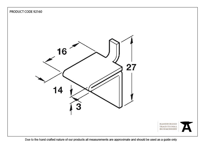 Black Double Stud for Flat Black Bookcase Strip - 92160 - Technical Drawing