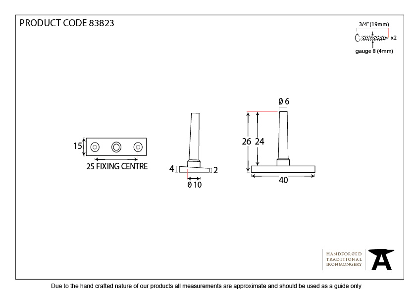 Black EJMA Pin - 83823 - Technical Drawing