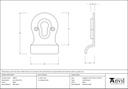 Black Euro Door Pull - 33875 - Technical Drawing