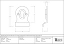 Black Euro Door Pull - 33875 - Technical Drawing