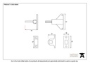 Black Fanlight Catch with two Keeps - 83844 - Technical Drawing