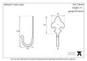 Black Fleur-De-Lys Coat Hook - 33834 - Technical Drawing