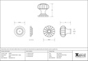 Black Flower Cabinet Knob - Large - 83509 - Technical Drawing
