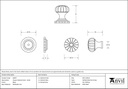 Black Flower Cabinet Knob - Small - 83507 - Technical Drawing