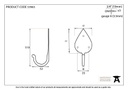 Black Gothic Coat Hook - 33963 - Technical Drawing