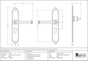 Black Gothic Lever Euro Lock Set - 33277 - Technical Drawing