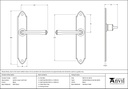 Black Gothic Lever Latch Set - 33275 - Technical Drawing