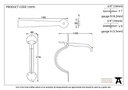 Black Gothic Thumblatch - 33970 - Technical Drawing