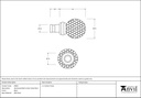 Black Hammered Ball Curtain Finial (pair) - 49901 - Technical Drawing