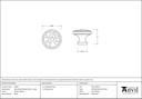 Black Hammered Cabinet Knob - Large - 33993 - Technical Drawing