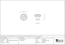 Black Hammered Cabinet Knob - Medium - 33992 - Technical Drawing