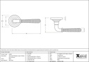 Black Hammered Newbury Lever on Rose Set (Art Deco) - 45648 - Technical Drawing