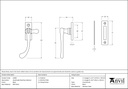 Black Handmade Peardrop Fastener - 33290 - Technical Drawing
