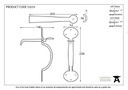 Black Heavy Bean Thumblatch - 33253 - Technical Drawing