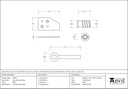 Black Key-Flush Sash Stop - 49918 - Technical Drawing