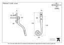 Black Large 16mm Monkeytail Espag - LH - 33342 - Technical Drawing